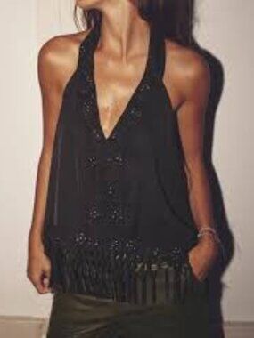 Zara Tie Dye Satin Effect Draped Top, NWT M
